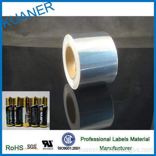 50um metalized silver PET sticker for battery packing